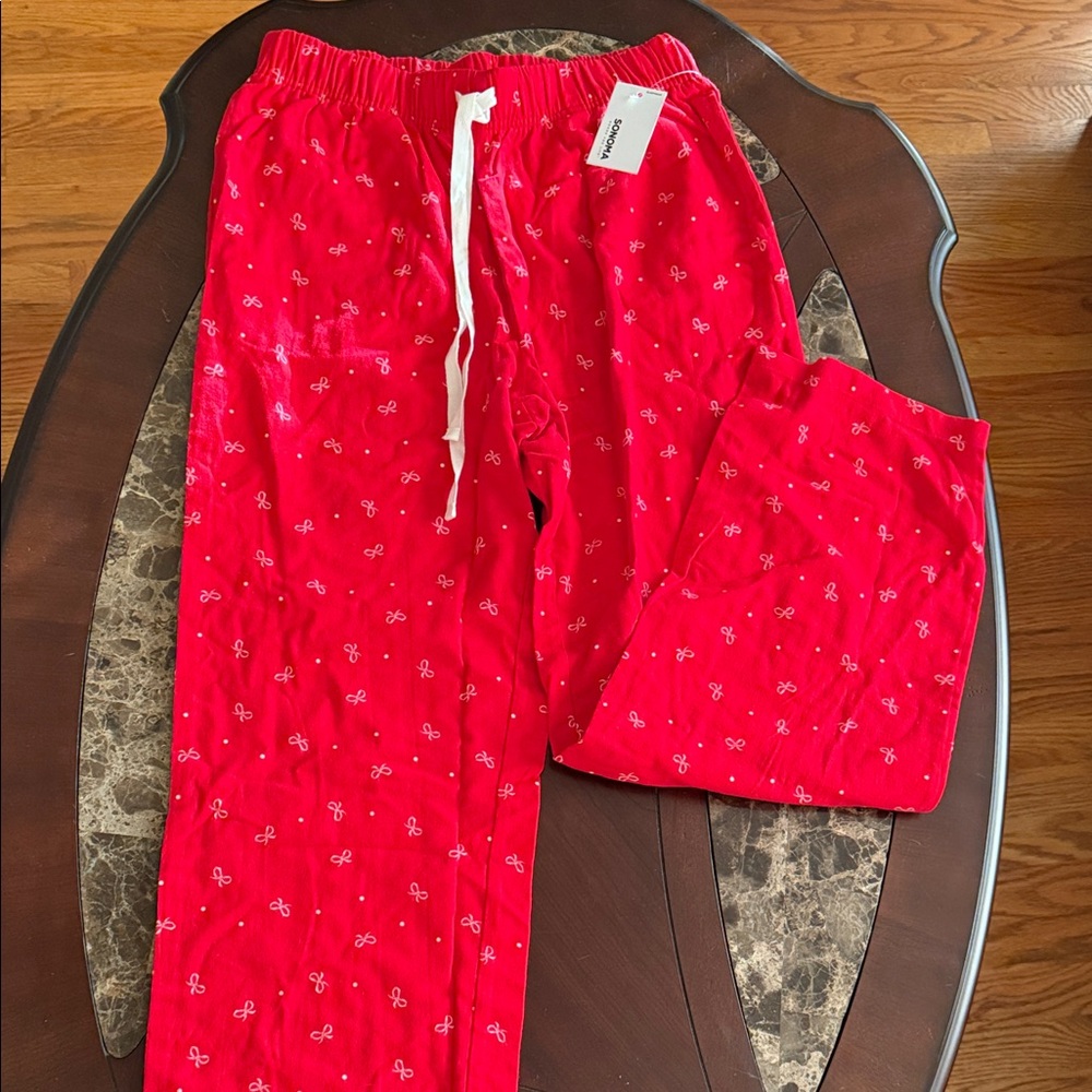Sonoma Red Pajama Pants with White Accents